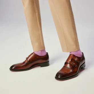 Sartok – Scarpe con fibbia – Pelle di vitello patinata – Havane – Uomo Sartok – Scarpe con fibbia – Pelle di vitello patinata – Havane – Uomo