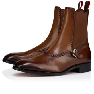 Sartosea – Stivali – Pelle di vitello patinata – Havane – Uomo