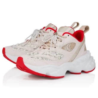So Flo Perla – Sneakers da corsa – Pelle di vitello laminata, strass e perle – Perla – Donna So Flo Perla – Sneakers da corsa – Pelle di vitello laminata, strass e perle – Perla – Donna