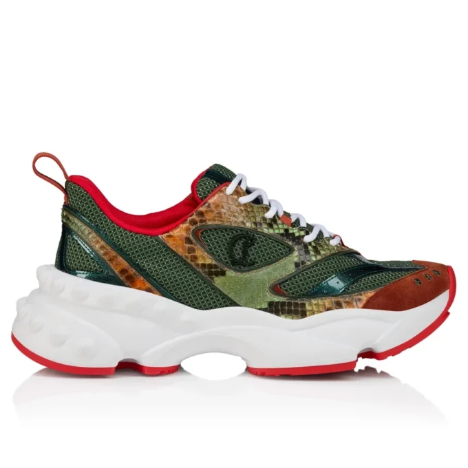 So Flo Python Dagrada – Sneakers da corsa – Pelle di pitone sfumato e pelle scamosciata di vitello – Palio Haiiro – Uomo