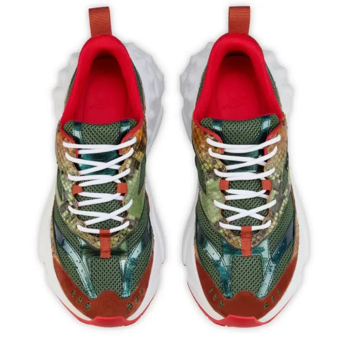 So Flo Python Dagrada – Sneakers da corsa – Pelle di pitone sfumato e pelle scamosciata di vitello – Palio Haiiro – Uomo