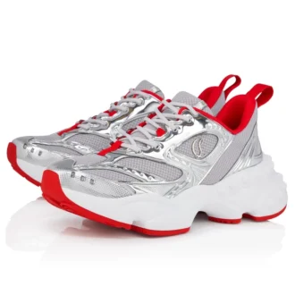 So Flo – Sneakers da corsa – Pelle di vitello laminata – Argento – Uomo