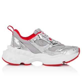 So Flo – Sneakers da corsa – Pelle di vitello laminata – Argento – Uomo