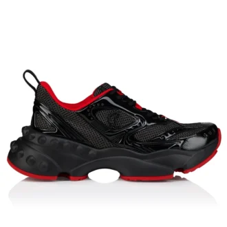 So Flo – Sneakers da corsa – Pelle di vitello laminata – Nero – Uomo