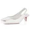 Sporty Kate Sling – Décolleté con cinturino posteriore da 55 mm – Pelle di agnello nappa – Bianco – Donna