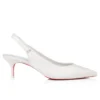 Sporty Kate Sling – Décolleté con cinturino posteriore da 55 mm – Pelle di agnello nappa – Bianco – Donna