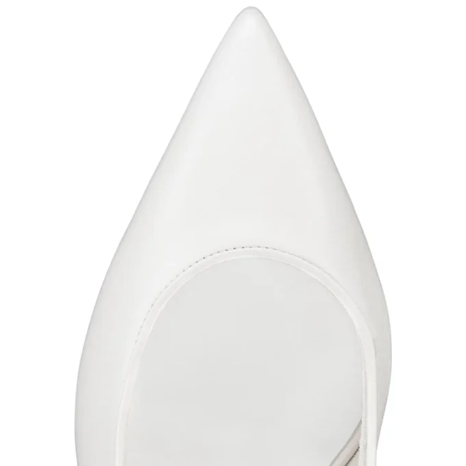 Sporty Kate Sling – Décolleté con cinturino posteriore da 55 mm – Pelle di agnello nappa – Bianco – Donna