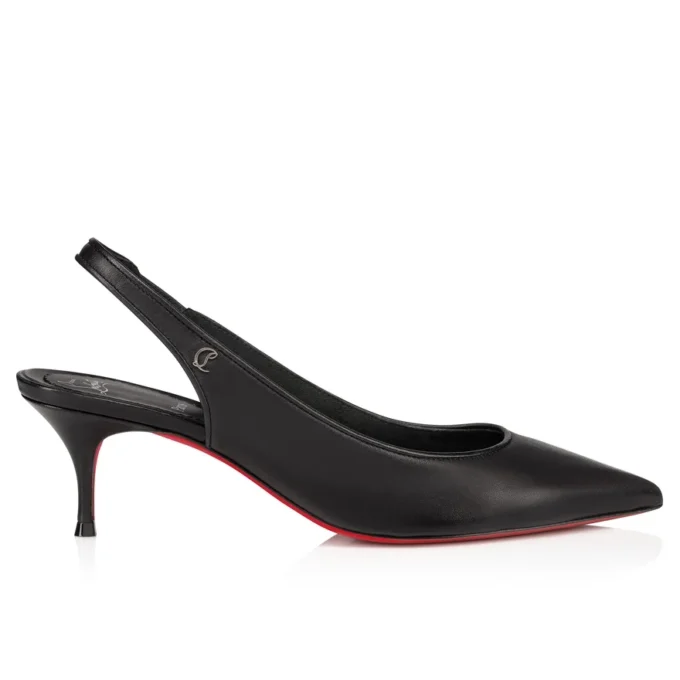 Sporty Kate Sling – Décolleté con cinturino posteriore da 55 mm – Pelle di agnello nappa – Nero – Donna