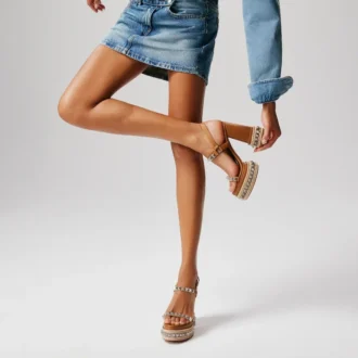 Superaclou – Sandali con cinturini da 130 mm – Pelle di vitello cerata – Terra – Donna