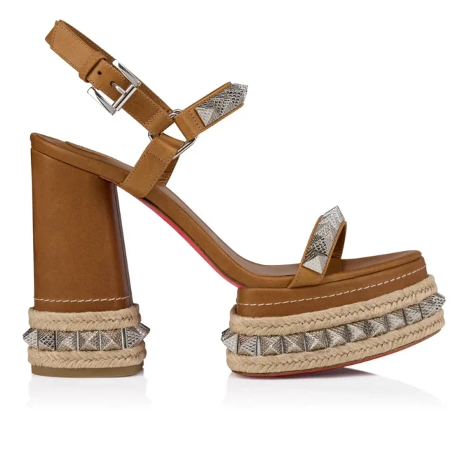 Superaclou – Sandali con cinturini da 130 mm – Pelle di vitello cerata – Terra – Donna