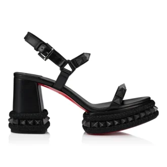 Superaclou – Sandali con cinturini da 85 mm – Pelle nappa di agnello – Nero – Donna