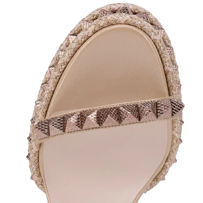 Superaclou – Sandali con cinturini da 85 mm – Pelle nappa perlata – Leche – Donna Superaclou – Sandali con cinturini da 85 mm – Pelle nappa perlata – Leche – Donna