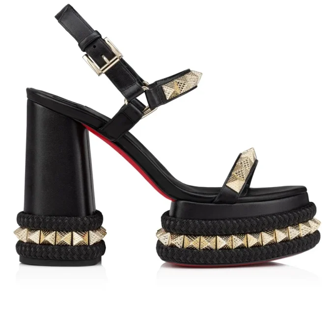 Superaclou – Sandali con tacco da 130 mm – Pelle nappa – Nero – Donna