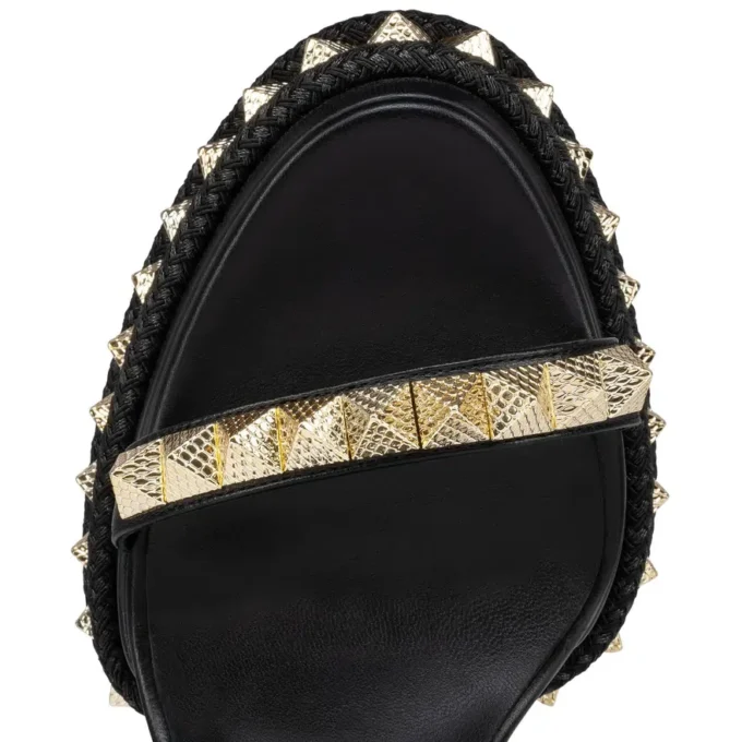 Superaclou – Sandali con tacco da 130 mm – Pelle nappa – Nero – Donna