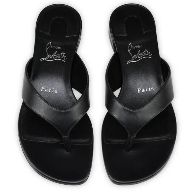 Sweet Janetonga – Infradito – Pelle di agnello nappa – Nero – Donna