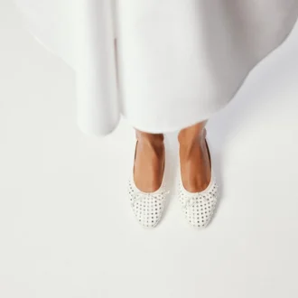 Sweetie Jane Strass Boum – Ballerine – Raso crepe – Versione avorio – Donna