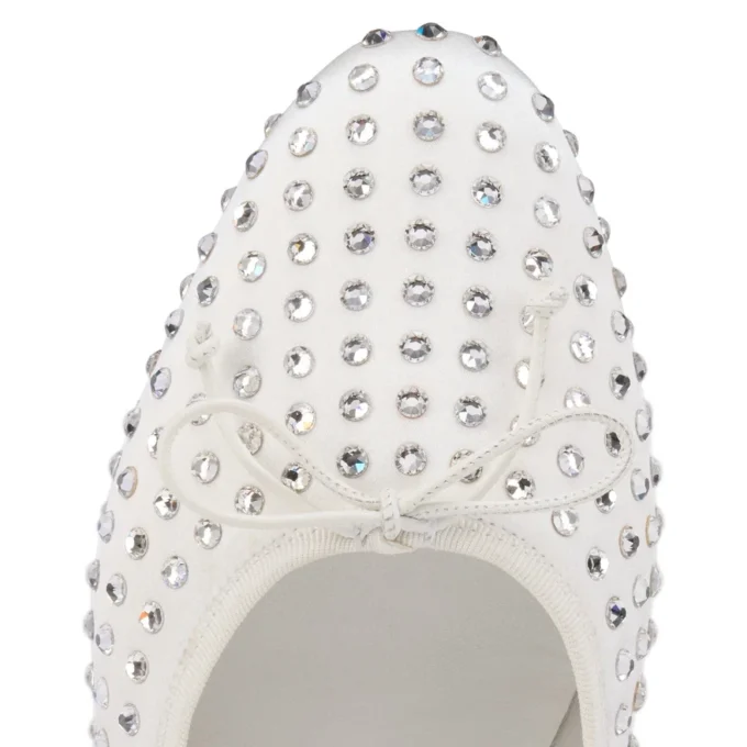 Sweetie Jane Strass Boum – Ballerine – Raso crepe – Versione avorio – Donna