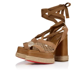 Toledissima – Espadrillas da 130 mm – Rete e pelle di vitello cerata – Lionne – Donna