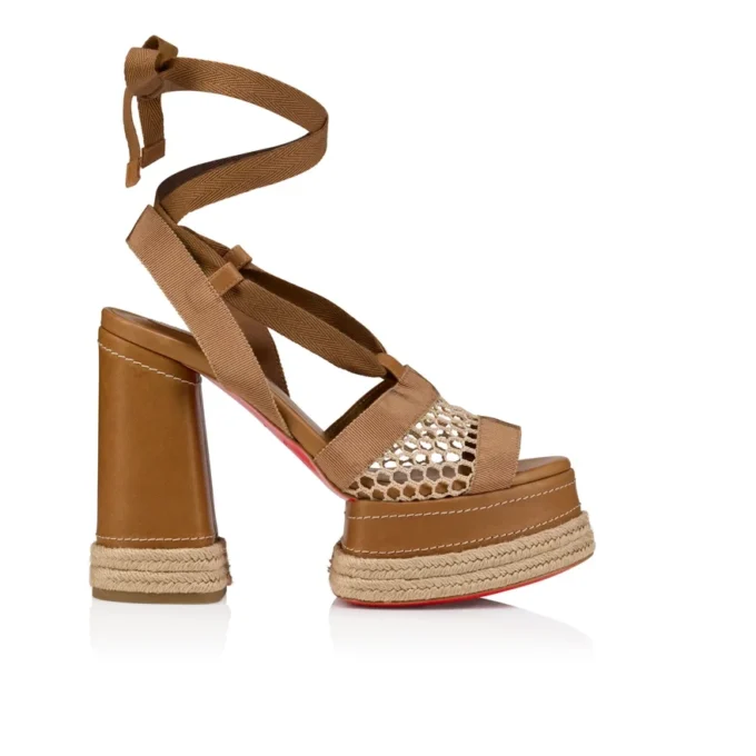 Toledissima – Espadrillas da 130 mm – Rete e pelle di vitello cerata – Lionne – Donna Toledissima – Espadrillas da 130 mm – Rete e pelle di vitello cerata – Lionne – Donna