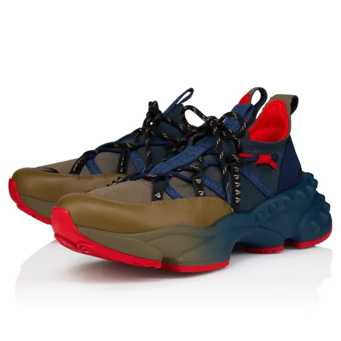 Trailnrun – Sneakers da corsa – Pelle di vitello, neoprene e mesh – Bronzo – Uomo
