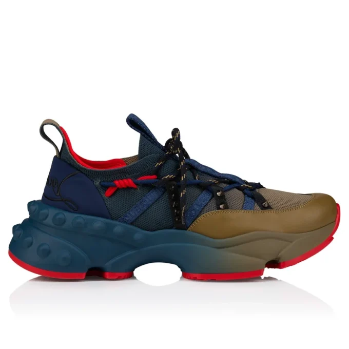 Trailnrun – Sneakers da corsa – Pelle di vitello, neoprene e mesh – Bronzo – Uomo
