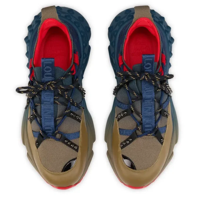 Trailnrun – Sneakers da corsa – Pelle di vitello, neoprene e mesh – Bronzo – Uomo
