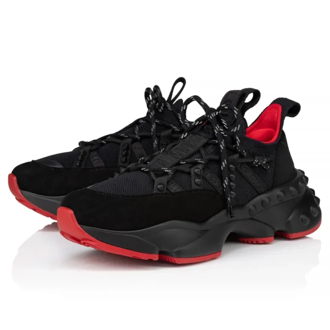 Trailnrun – Sneakers da corsa – Pelle scamosciata, pelle di vitello e tessuto – Nero – Donna