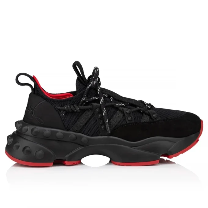 Trailnrun – Sneakers da corsa – Pelle scamosciata, pelle di vitello e tessuto – Nero – Donna