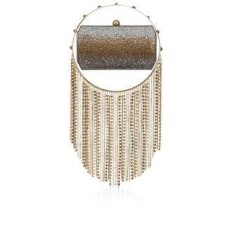 Trapeze – Pochette – Camoscio e strass – Multicolore