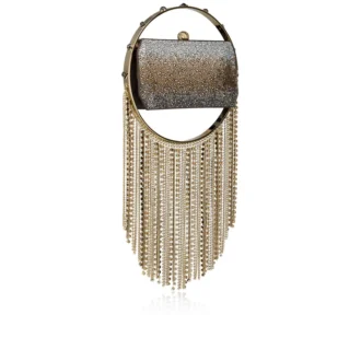 Trapeze – Pochette – Camoscio e strass – Multicolore