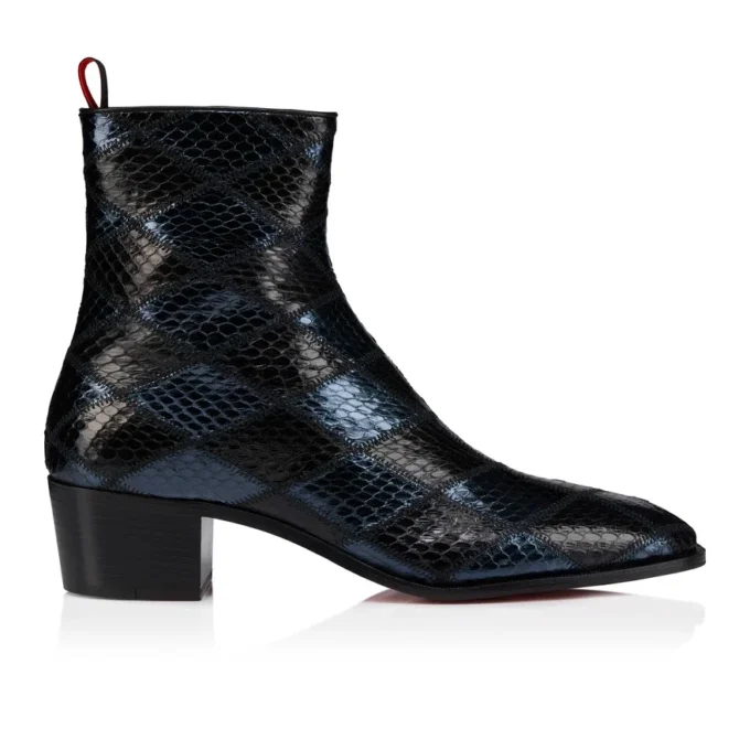 Ziggissimo Forever – Stivali – Pelle di serpente d’acqua patchwork – Nero – Uomo Ziggissimo Forever – Stivali – Pelle di serpente d’acqua patchwork – Nero – Uomo